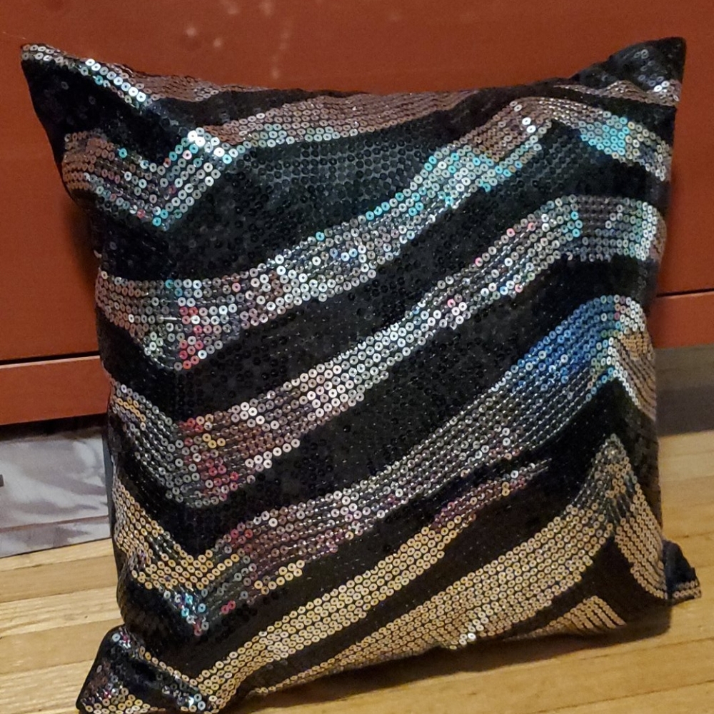 Sequin Zebra Print Pillow